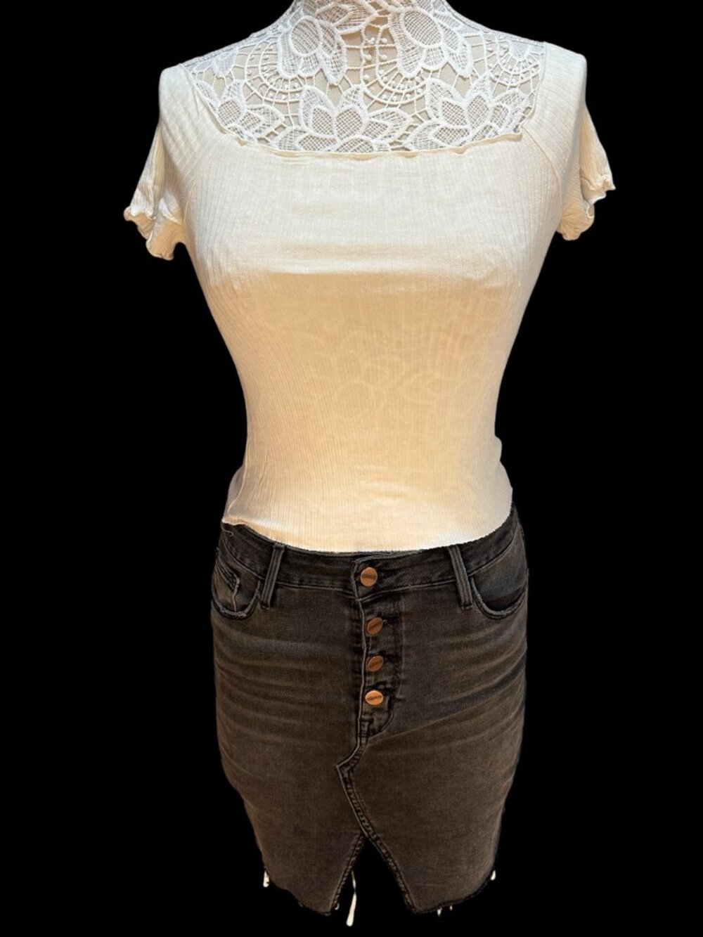 Apple Off the Shoulder Ribbed Top - Picture 3 of 6